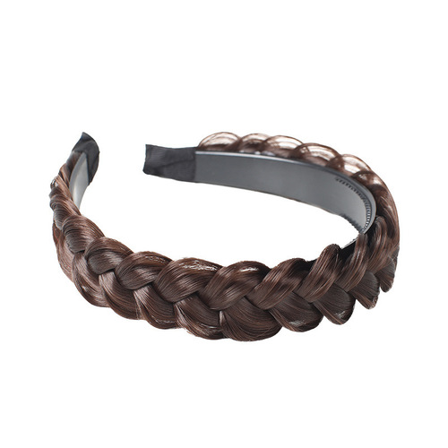 Yang Zi's same pearl wig headband for women summer braided headband  internet celebrity new fishbone braided hairpin