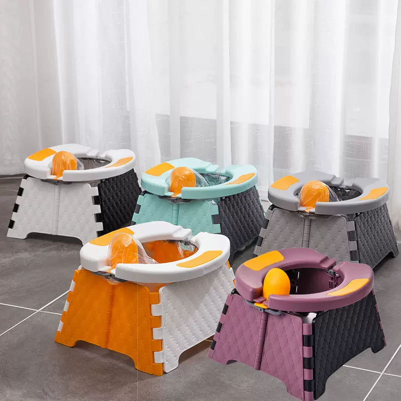 彩盒装儿童马桶宝宝车载移动折叠马桶便携式免清洗儿童便盆尿壶
