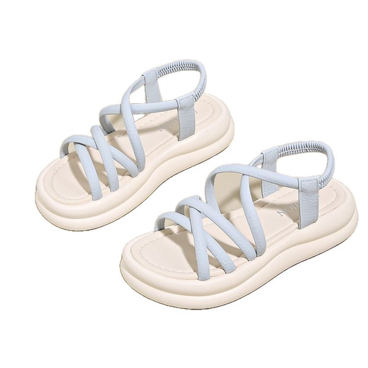 Red en línea sandalias de fondo grueso para mujeres verano 2026 nuevo hada con falda de moda para estudiantes sandalias romanas de fondo suave