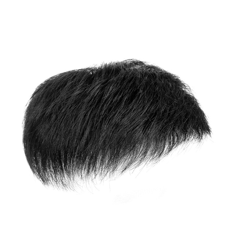 欠陥加工ウィッグ、男性用ショートヘア、フルリアルヘアパーマ、栗色ヘア、男性用ナチュラルシームレス通気性ヘッドトップヘアピース|undefined