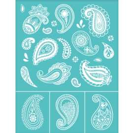 跨境异形花瓣状图案丝印模板浮游生物图案绘画模板自粘丝网模