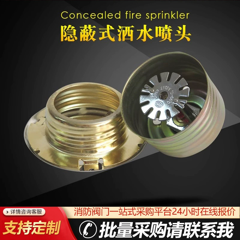 Огонь Скрытая спринклерная потолочная распылительная головка установка распылительной головки 68 градусов Скрытая распылительная головка ZSTDY15-68