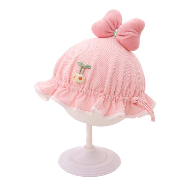 Baby algodón sombrero de embarazo primavera y otoño delgado mes pequeño bebé hombre y mujer sombrero de pescador ajustable sombrero de cuenca princesa recién nacido