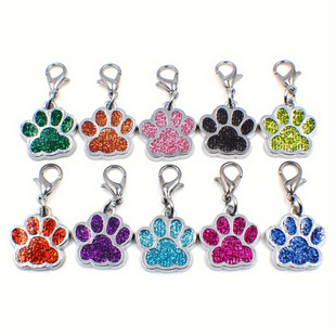 H 53538 Glitter paw print pet tag �W�۹��_ӡ������ƿ羳