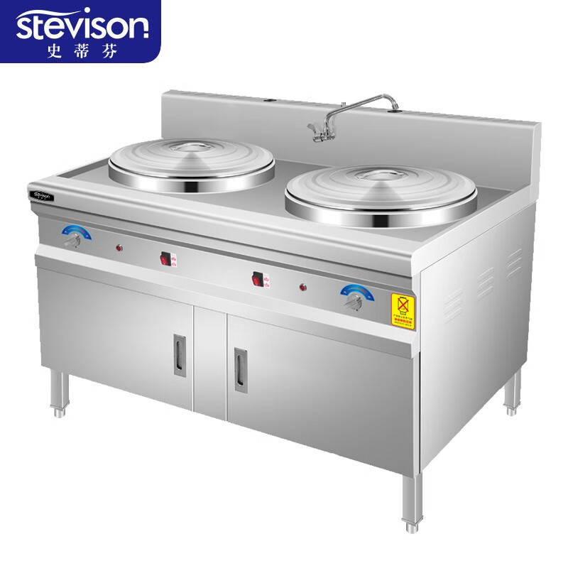 史蒂芬（stevison）450#豪华型双头双桶煮面炉商用燃气汤面炉多功