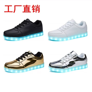 新款时尚LED灯鞋男女学生运动板鞋USB充电发光鞋荧光鞋工厂批发无