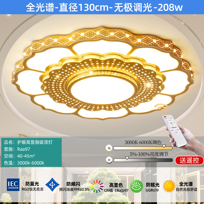 ゴールデンヘッドライトフルスペクトル2025新しいリビングルームランプ雰囲気ラウンドモダンシンプルled 1.5mロータスランプ|undefined