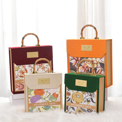 新款萬向花海伴手禮禮盒 竹節翻蓋生日禮物包裝盒 小清新花卉盒子