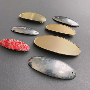 Xiangyun Yarn Oval Accessories Base Metal Spring Clip Embryo Buckle Embroidered Hairpin Buckle Embryo Wrapped Cloth DIY Hairpin
