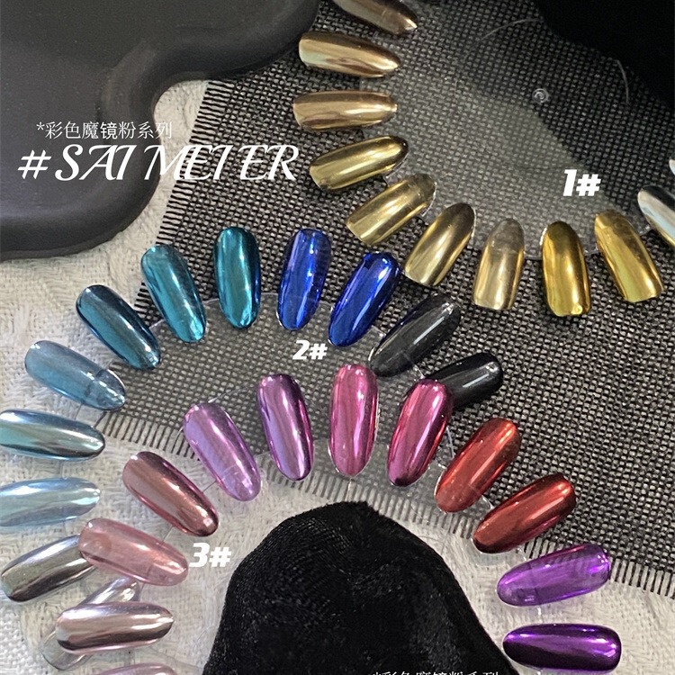 Manicure Metallic Magic Mirror Powder, Versatile for Daily Use, Super Bright and Ultra-Mirror Surface, Delicate Handmade DIY Flow Linen Fire Paint Material