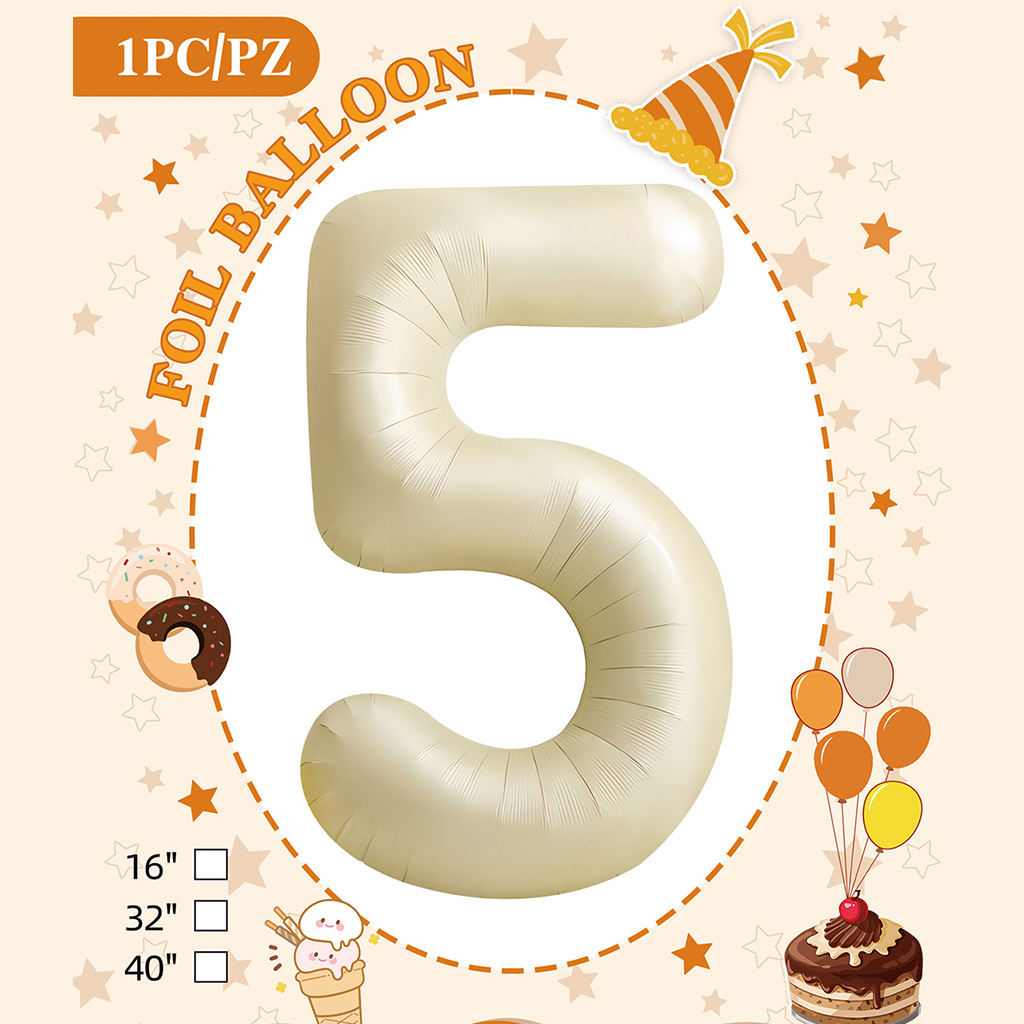 Embalaje de tarjeta de papel independiente digital de cumpleaños impreso en blanco de 32 pulgadas, decoración de fiesta de la versión estadounidense, película de aluminio, decoración de globos de papel de aluminio