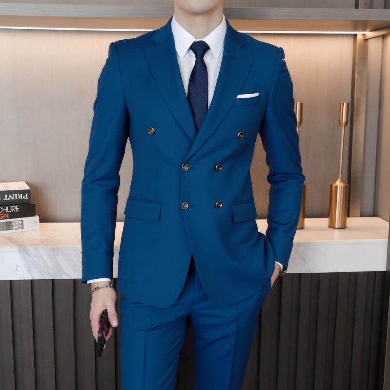 Abito uomo slim fit elegante business due pezzi matrimonio_voghion.com