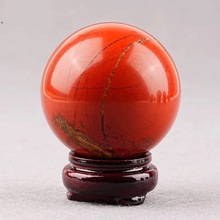 天然红碧玉球原石原矿打磨水晶球收藏级摆件 居家办公工艺品装饰