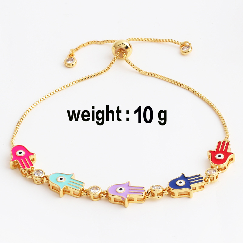 50g Weight Zircon Inlay Material Fashion Devil's Eye Copper Bracelets Inlay Zircon Copper Bracelets
