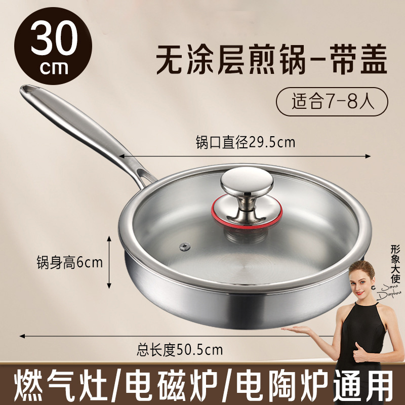30cm 프라이팬 (뚜껑 포함, 무코팅, 무리벳)