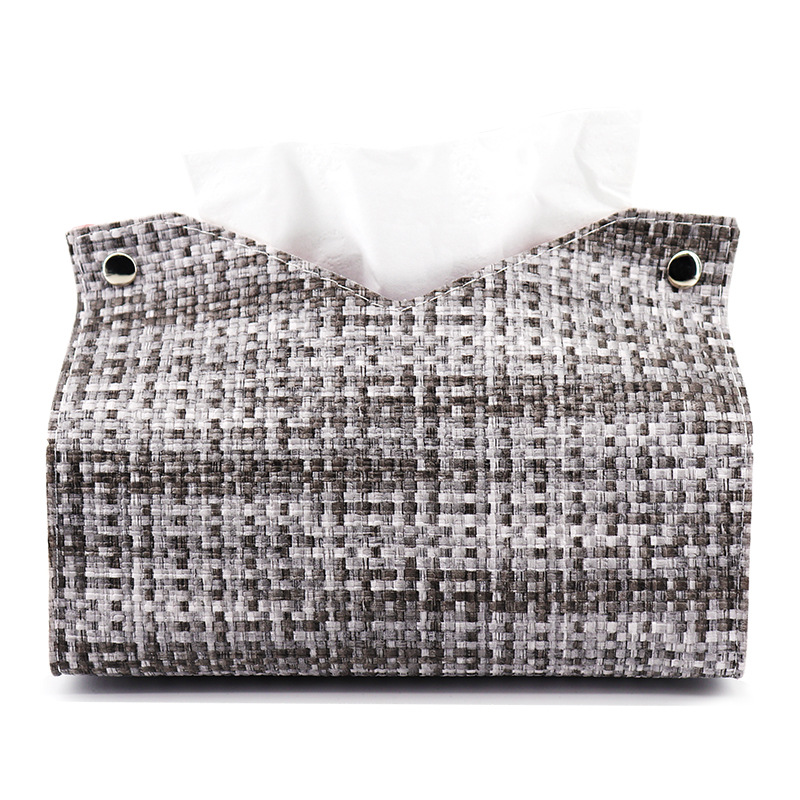 Caja de pañuelos de colores Sala de estar Dormitorio PU Caja de dibujo de cuero Servilleta de hotel Caja de dibujo de papel Bolsa de pañuelos de coche