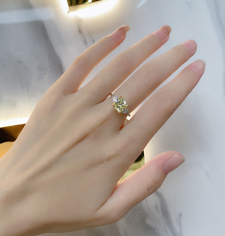 Fashion Geometric Sterling Silver Inlay Zircon Rings 1 Piece