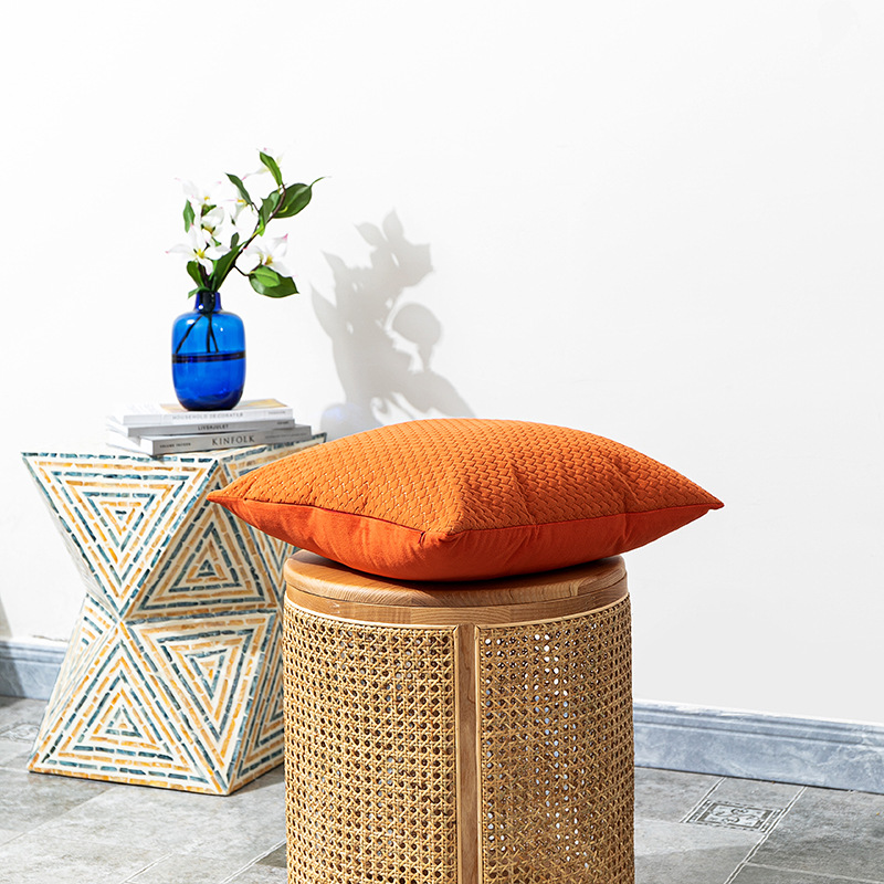 New Nordic Simple Dutch Velvet Three-Dimensional Embossed Twill Large Pillow Cushion Sofa Waist Pillowcase_voghion.com