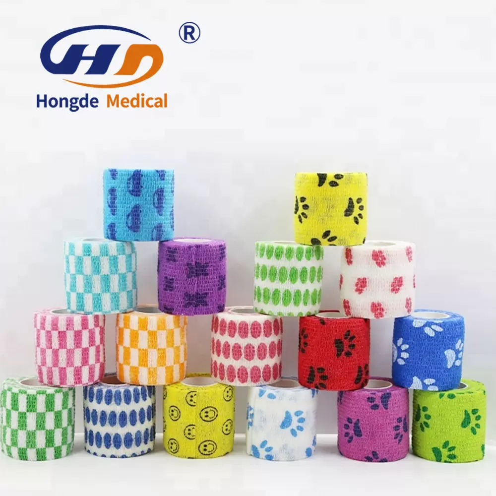 透气自粘绷带批发 无纺布弹力绷带 运动护具宠物包扎 手指手腕通