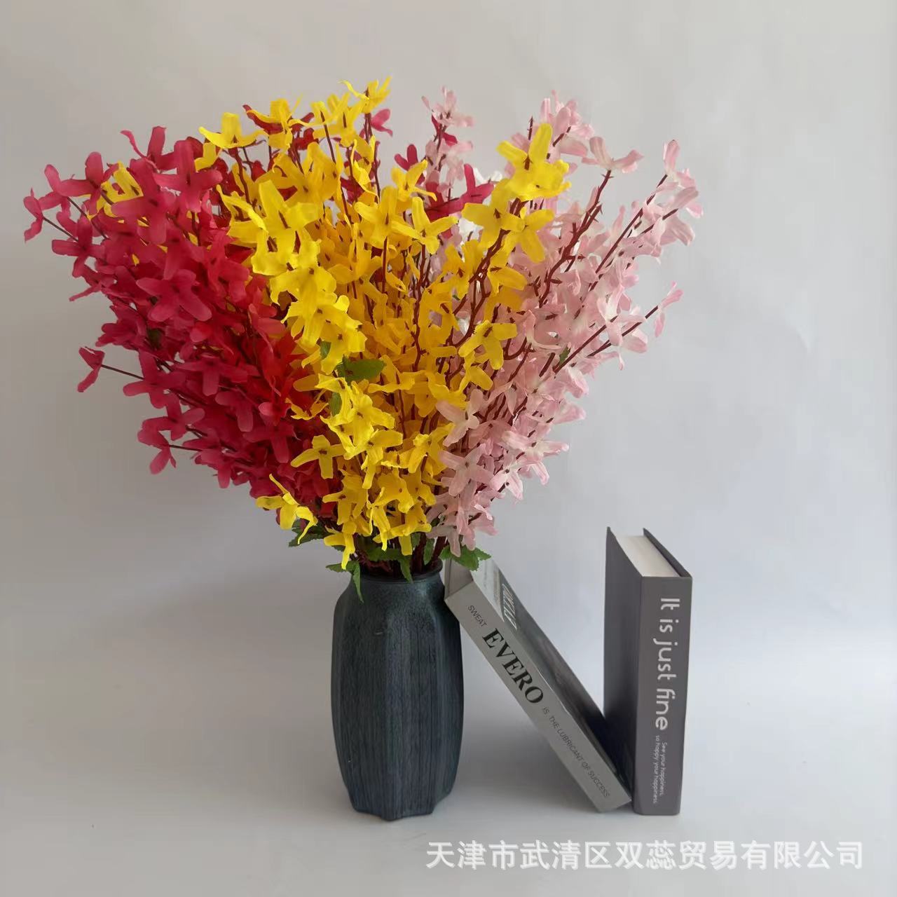 봄꽃 조화 장식 가짜 꽃 홈 디스플레이 봄꽃 결혼식 꽃꽂이 단일 가지 창 풍경 복숭아 꽃 가지