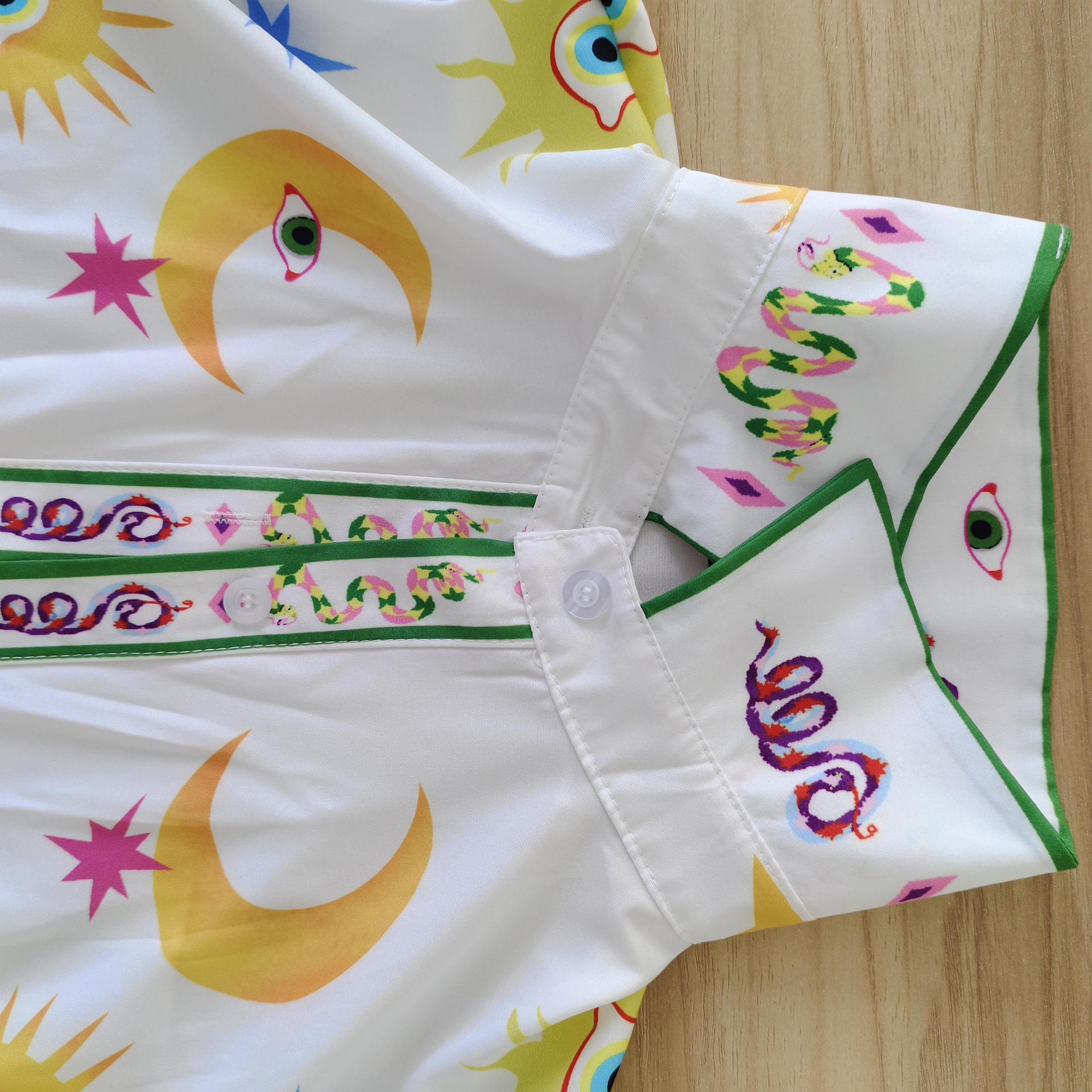 2026 New Spring Women's Clothing European American Fashion Outfit Loose Printed Short-Sleeve Cardigan And Shorts Set_ecoleips.com