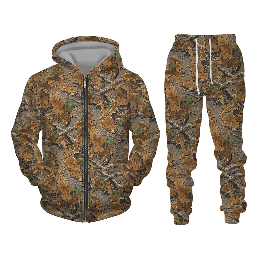 Sudadera con capucha de otoño para hombre 3D con estampado de árbol muerto Suéter casual con capucha con cremallera MF08-ML01
