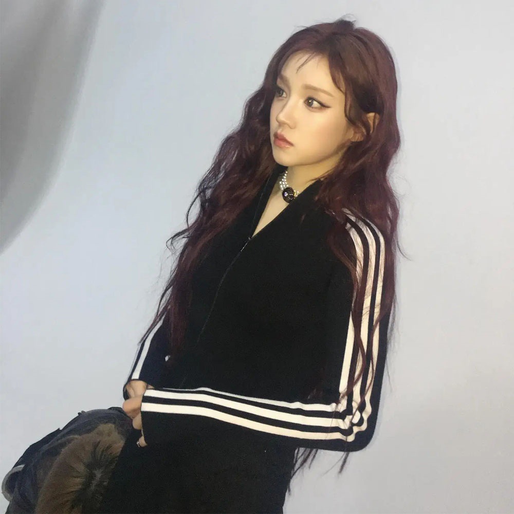 Cross-border Song Yuqi-style embroidered label knit sweater, short jacket for women, suitable for spring and autumn, with three stripes, a slimming effect