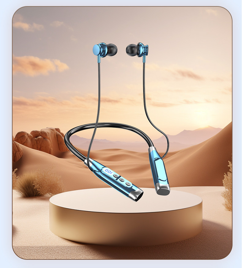 2025 New Model Neckband Bluetooth Karaoke Headphones with Card Slot, Heavy Bass, Long Standby Time, Suitable for Men and Women for Sports Wear