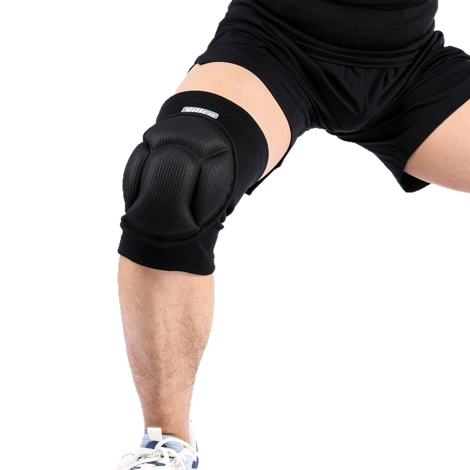 Vilico verano de los hombres y las mujeres al aire libre de los deportes profesionales de baloncesto rodillera EVA almohadilla de amortiguación transpirable equipo de protección no apretado