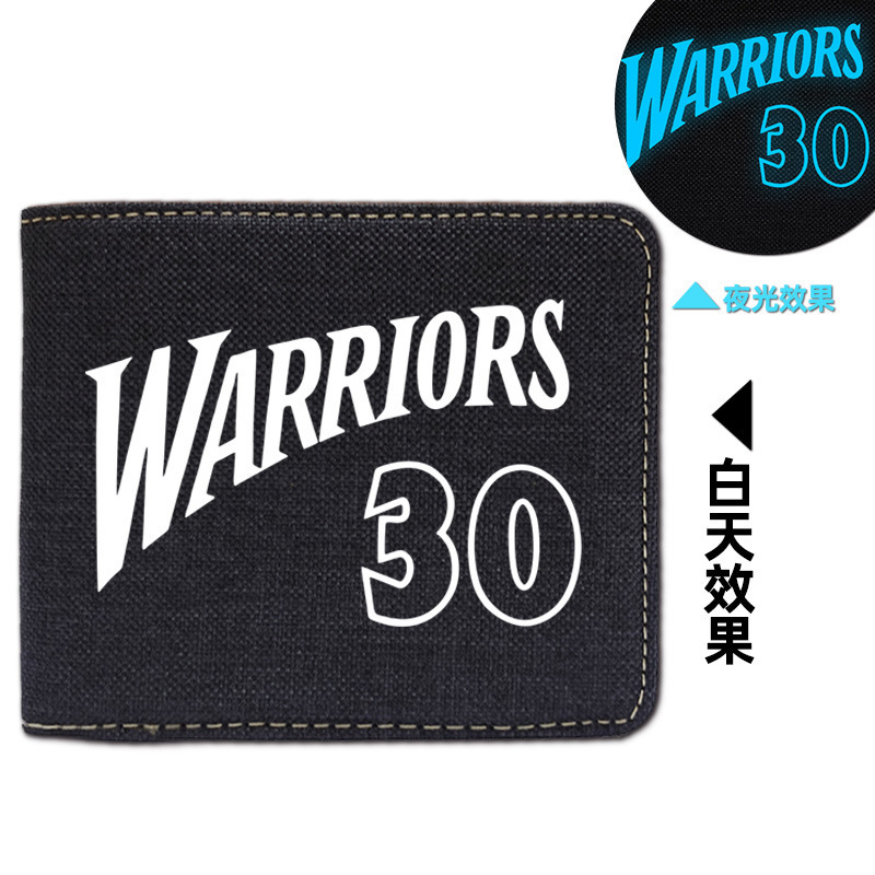 Warriors Curry Wallet Male Youth Personalized Creative Luminous Wallet Thompson Grimm Star Peripheral Card Holder