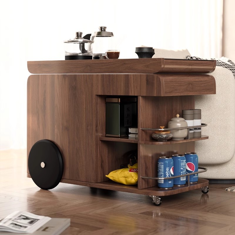 Estilo antiguo, tablero de roca móvil, mesa lateral, sala de estar, carrito pequeño, sofá, gabinete de té, balcón, pequeño gabinete lateral de almacenamiento de madera maciza