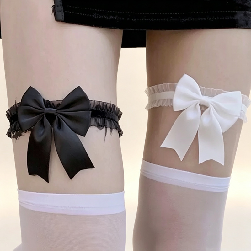 White Bowknot Leg Garter Bridal Wedding Stocking Holder Elastic Accessory Lace Garter White Bowknot Leg Garter Bridal Wedding Stocking Holder Elastic Accessory Lace Garter