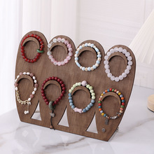 跨境首饰陈列架珠宝展示架实木桌面立式项链木质手镯高级感收纳支
