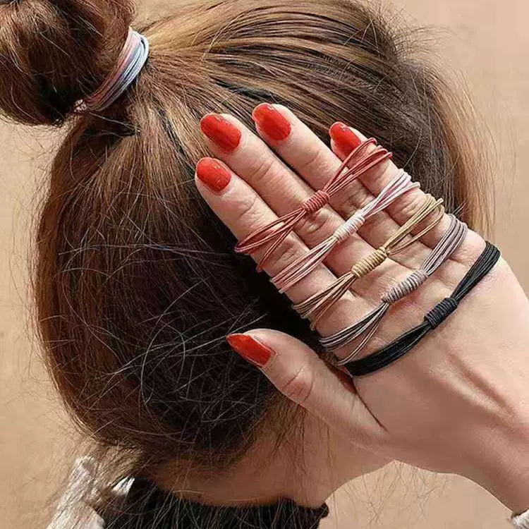 发圈简约头绳跨境皮筋头饰批发发饰饰品热门颜色4合1手工高弹