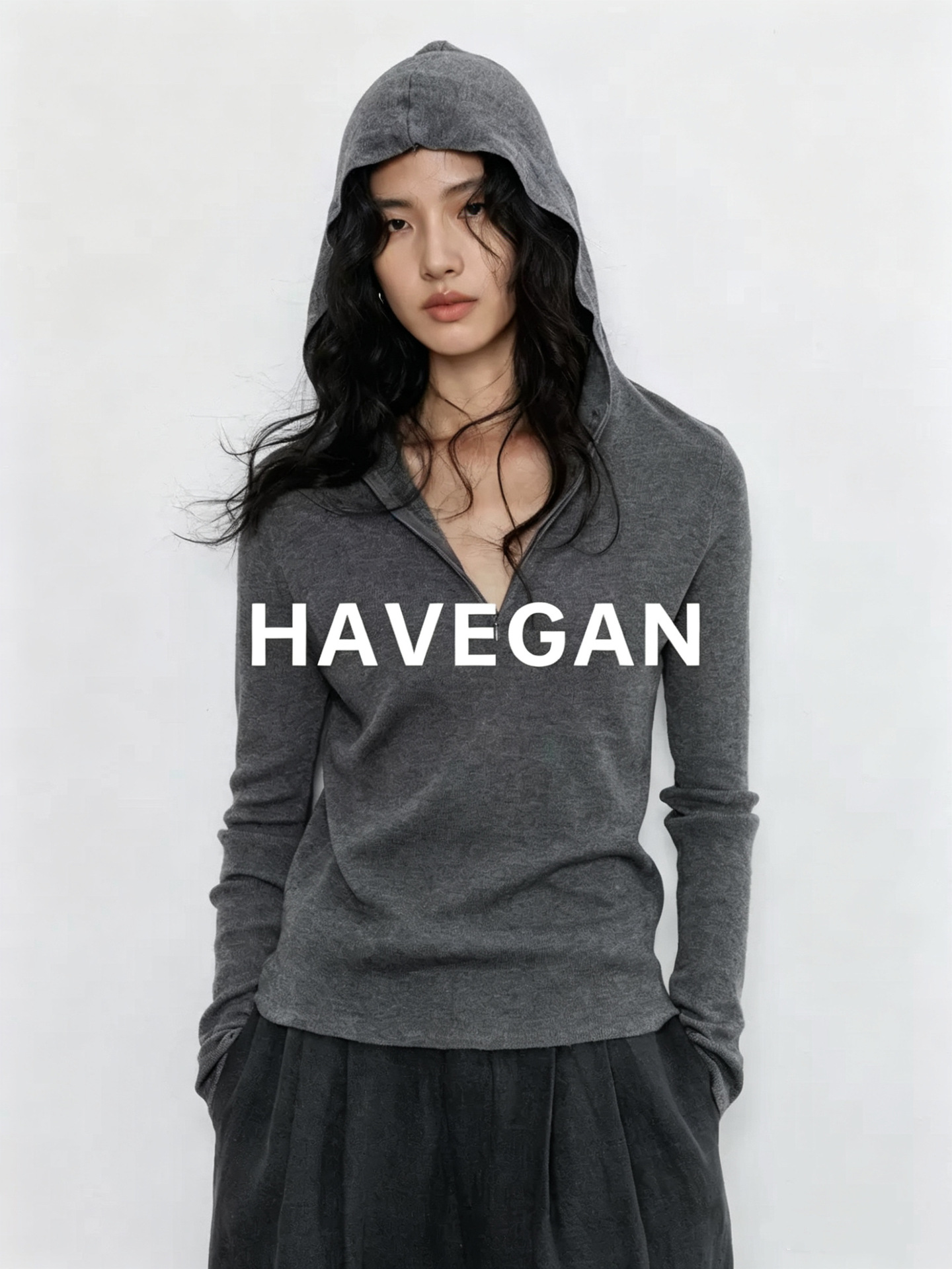 Autumn woolen hoody