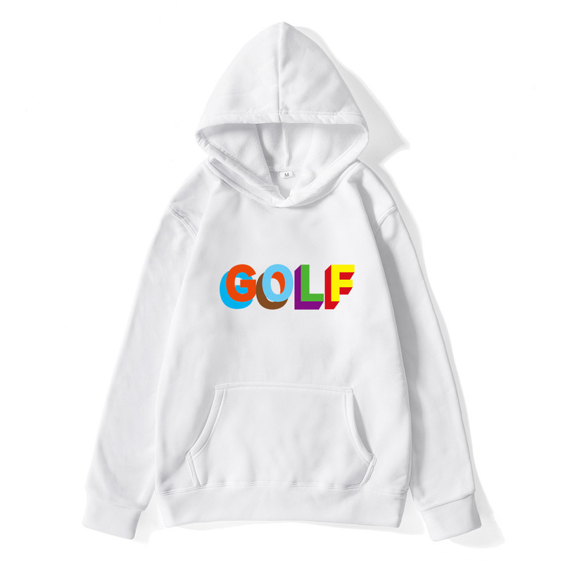 2021 New fleece-lined Men's GOLF WANG Hooded Sweater Cross-border Trendy Men's Hoodie Couple's Top