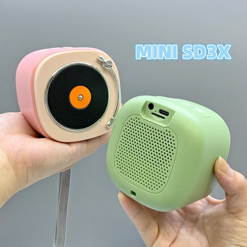 Sd3X New Popular Wireless Bluetooth Speaker Mini Record Player Portable Outdoor Subwoofer Gift Speaker