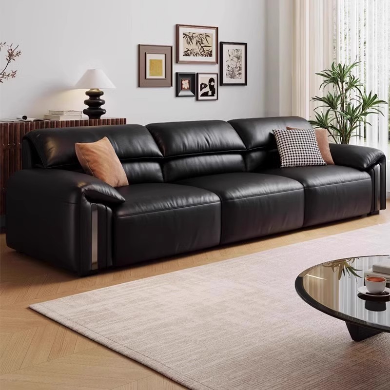 Italiano minimalista cero contra la pared sofá eléctrico de cuero plegable multifuncional de doble uso de orejas de elefante sofá cama