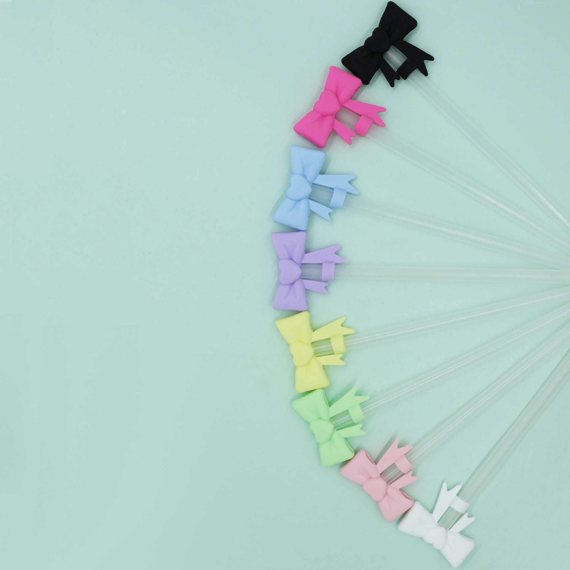 Cross-border spot lowknot pajita tapa de silicona tapa de pajita stanley taza de agua 10mm tapa de pajita al por mayor