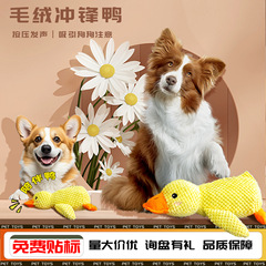 狗狗玩具毛绒陪睡鸭磨牙发声解闷小中型犬宠物发声玩具小黄鸭厂家