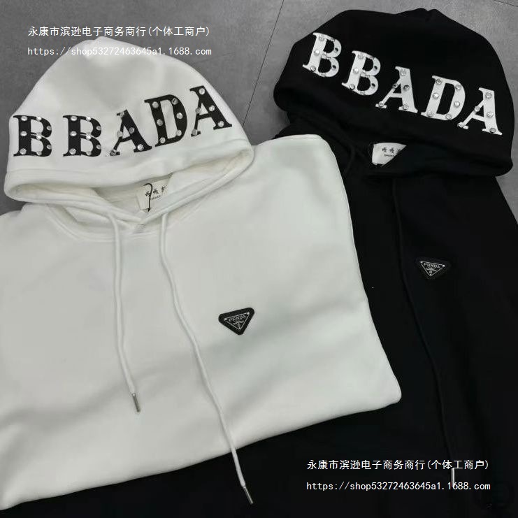 Casual Chinese cotton composite milk silk silver fox new printed hooded sweatshirt for men and women, plus size, trendy