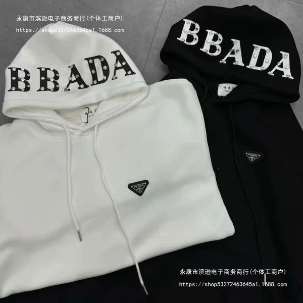 Casual Chinese cotton composite milk silk silver fox new printed hooded sweatshirt for men and women, plus size, trendy