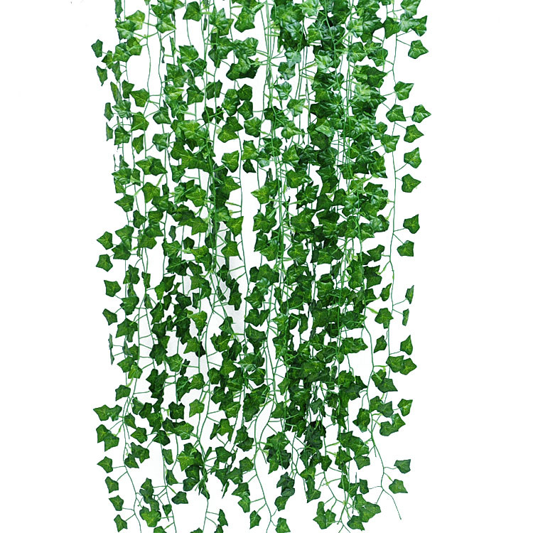 Ratán artificial decoración de techo perenne plástico decoración vid 80 unidades de patata dulce rábano verde uva hoja de tubo de bobinado