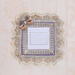 Ll Switch Cover Protective Case Fabric Lace Home Decorative Wall Sticker Single Switch Double Switch Cover Socket Protective Case European