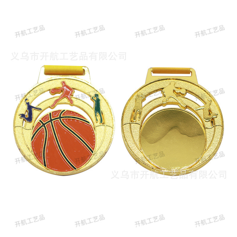 Medalla de metal hueco de navegación, medallas de fútbol, baloncesto, voleibol, medallas de competición, recuerdos de juegos escolares, logotipo impreso