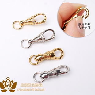 Thai Buddha Amulet Chain Accessories Eagle Beak Buckle 18K Gilt Titanium Steel Non-Fading Eagle Hook Buckle Necklace DIY Jewelry