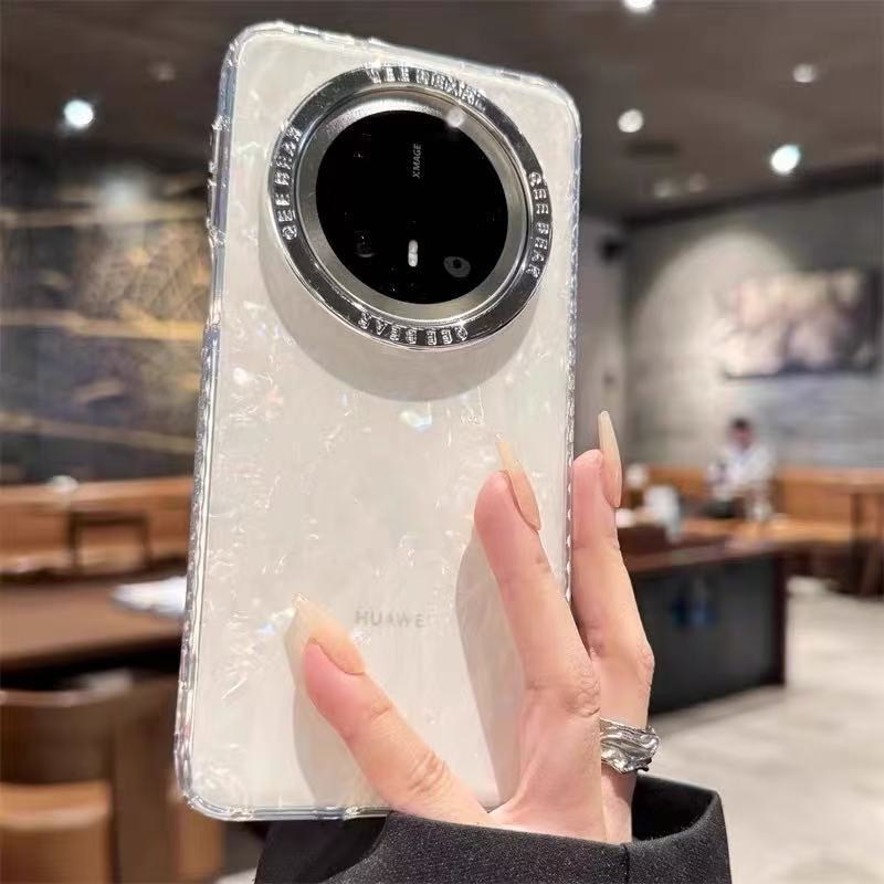 Patrón de concha de color sólido simple para Huawei Mate70Pro funda para teléfono móvil P70/60 pareja M60Pro funda protectora