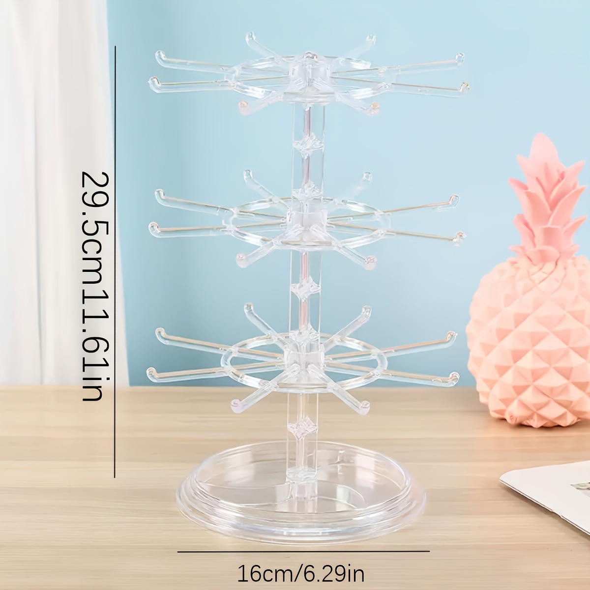 3-layer transparent detachable rotating first rack