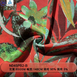180GSM弹力网网版印花N045PB2-B 95% 锦纶5% 氨纶适用于内衣泳衣