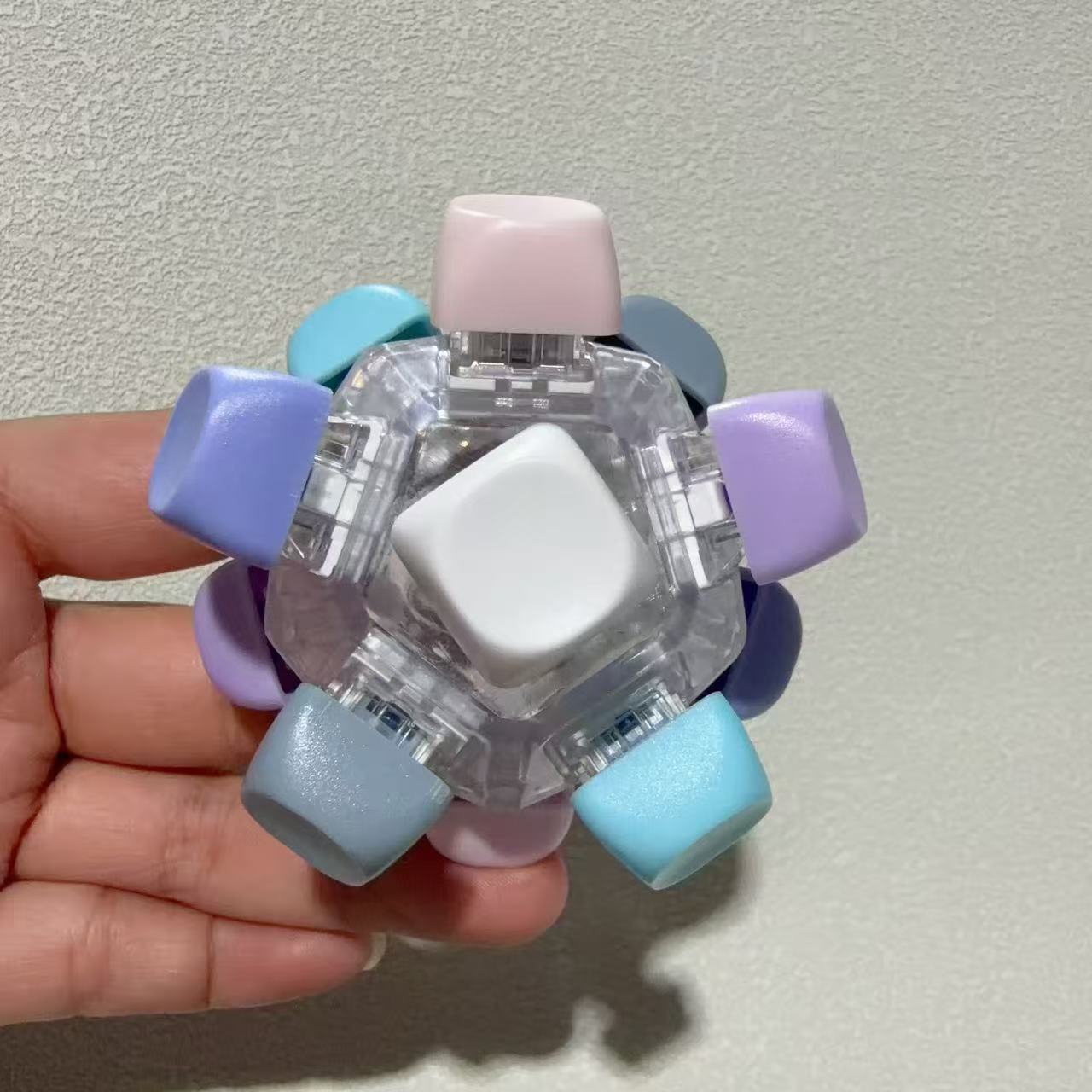 12-key transparent shell-colorful (round cap)